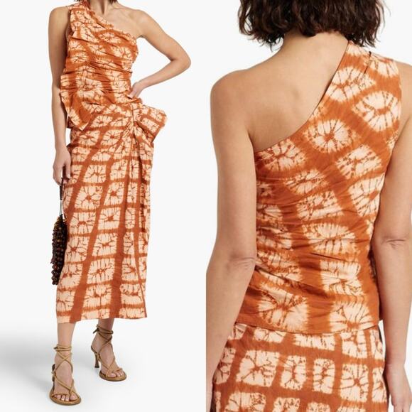 Ulla Johnson Tops - ULLA JOHNSON Senta One-Shoulder Tie Dye Stripe Cotton Top Sequoia